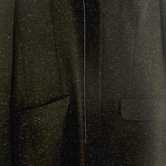 Vintage Y2K BCBG MAXAZRIA charcoal speckled wool trench w/ beading. Size 8 - Picture 4 of 7